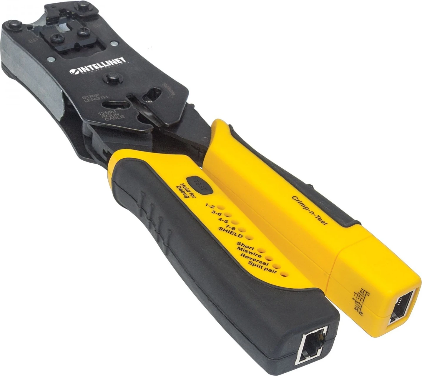 Profesionalno orodje za krimpanje RJ vtičev in testiranje kablov Intellinet 780124