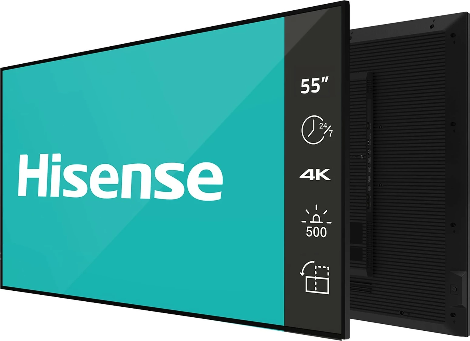 Velik 50-palčni 4K UHD zaslon, Digital Signage, VA panel, 24/7, črn Hisense