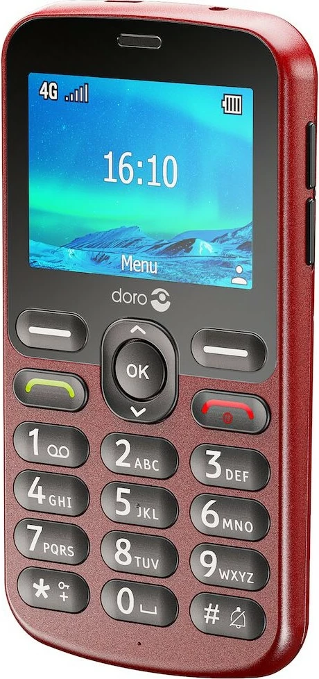 Enostaven mobilni telefon Doro 1880, Single SIM, 2,4", rdeč
