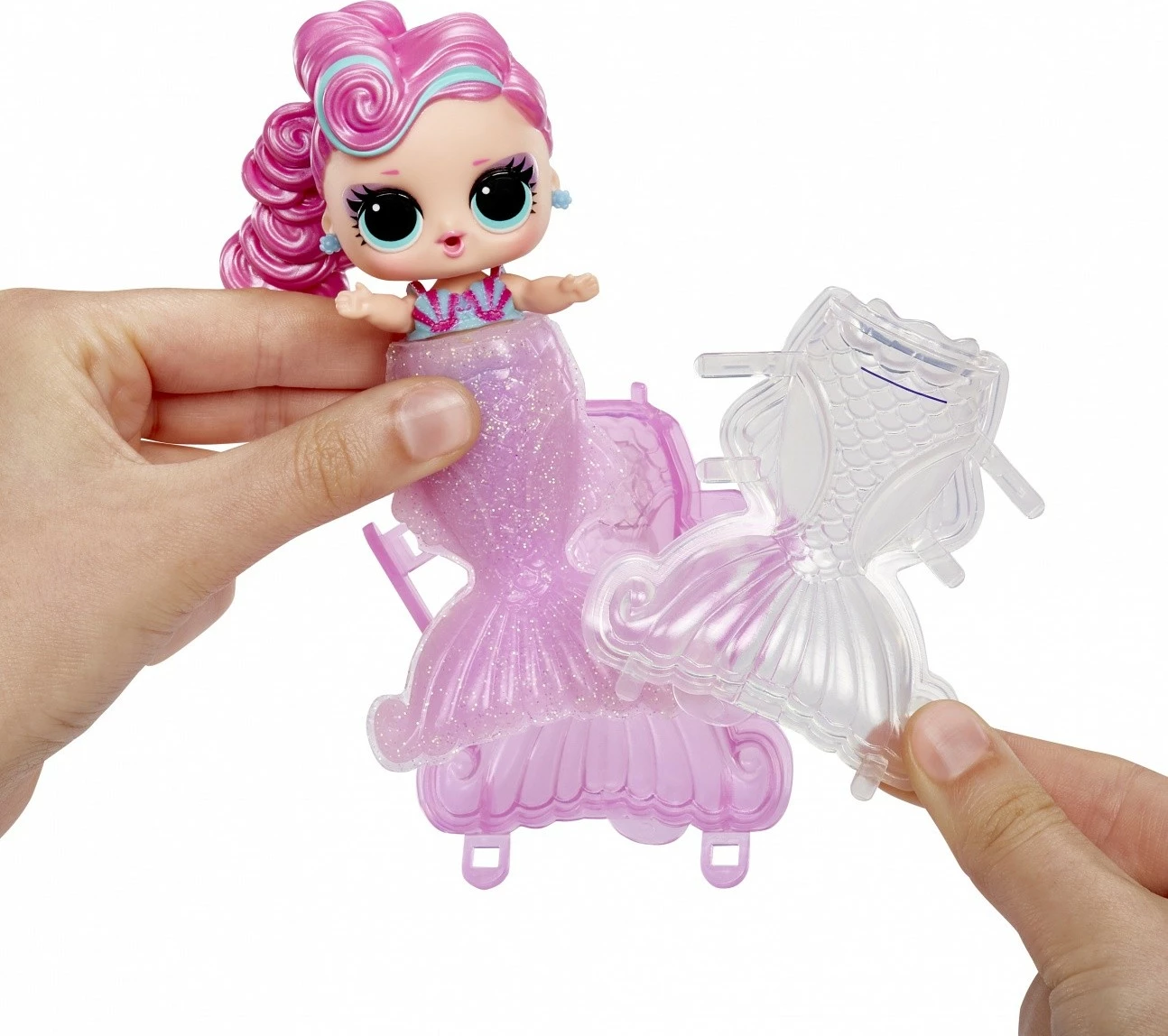 Presenečevalna sirenska kukla z repom, ki spreminja barvo, L.O.L. Surprise Mermaids, MGA 510604-EUC