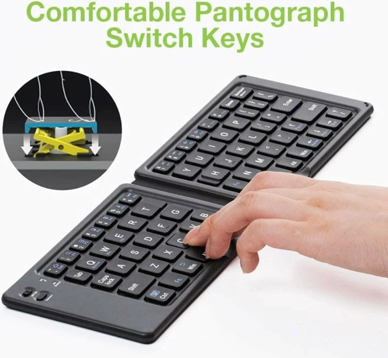 Brezžična zložljiva tipkovnica Techly 364156, Bluetooth 3.0, črna