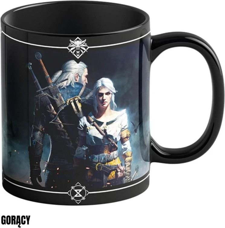 Topel z motivom The Witcher 3, Cenega Publishing, 480 ml, črn