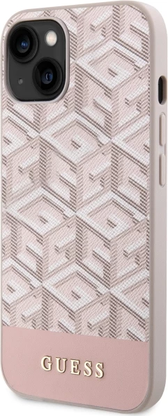 Ovitek za telefon GCube Stripes MagSafe Guess za iPhone 14 Plus 6,7", roza