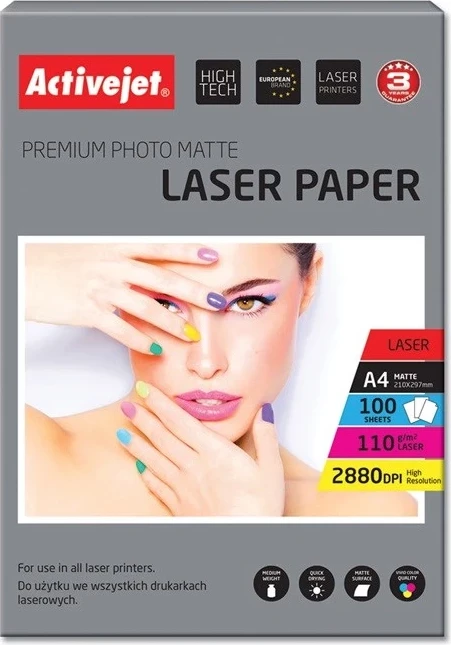 Mat fotografski papir Activejet AP4-110M100L za laserske tiskalnike, A4, 100 kosov