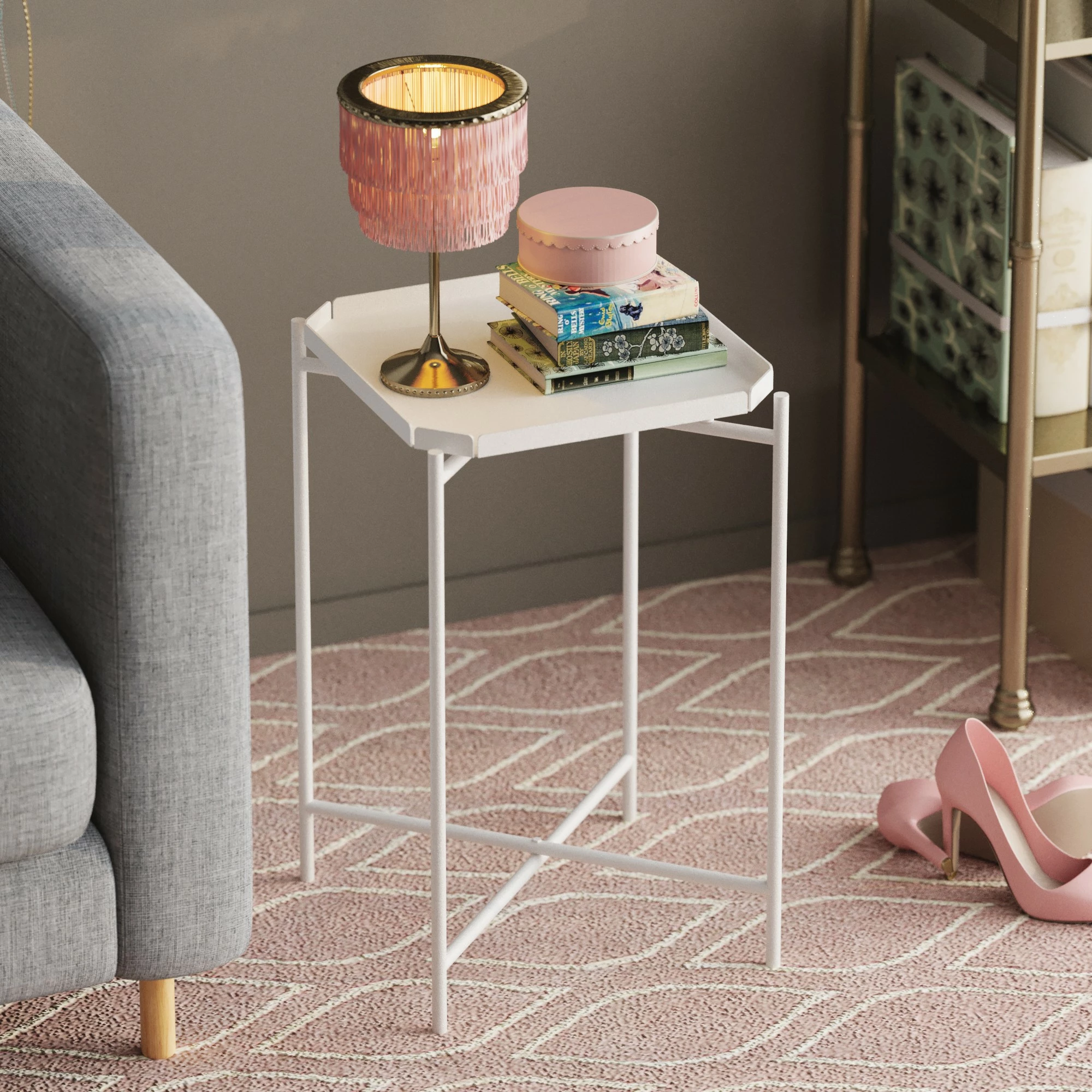 Kavni mizica, belo, Hanah Home SHB-008-B