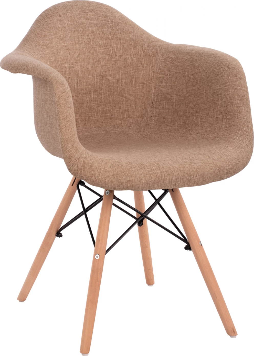 Fotelj z lesenimi nogami in bež tkanino Mirto FH005.63 63x57x81 cm, set 2 kosov