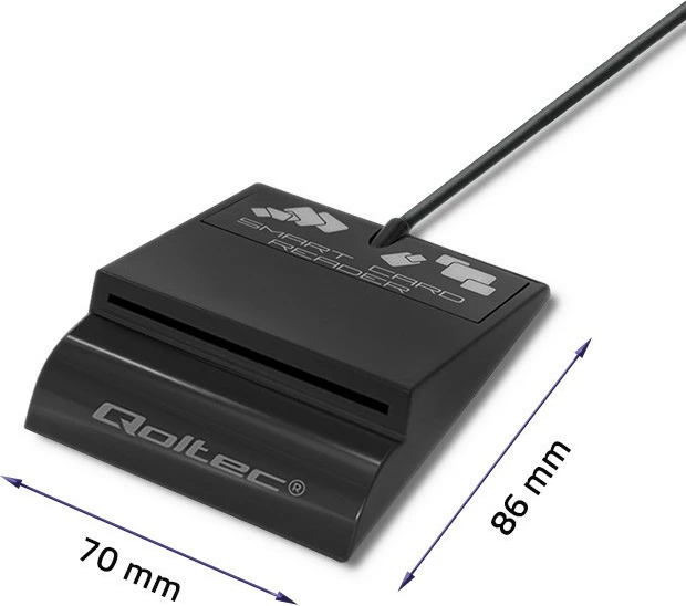 Čitalec čip kartic Qoltec SCR-0636, USB Type C, črn