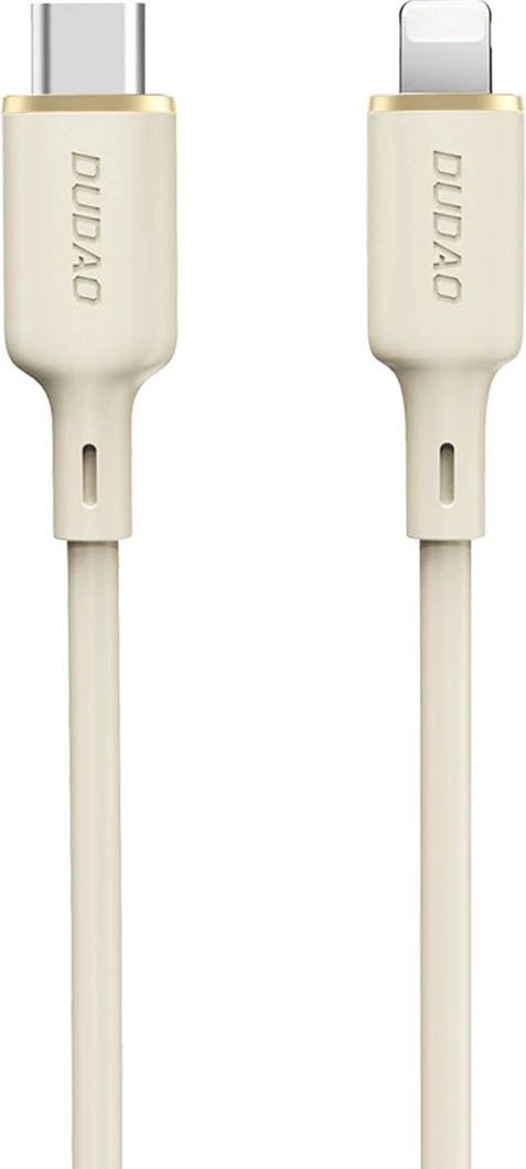 Silikonski kabel USB-C na Lightning, 2 m, 30W, Dudao L7SCL, bež
