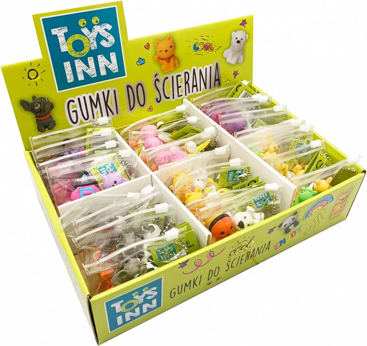 Komplet radirk, 24 kompletov, različnih oblik, večbarven, Stnux STN-06