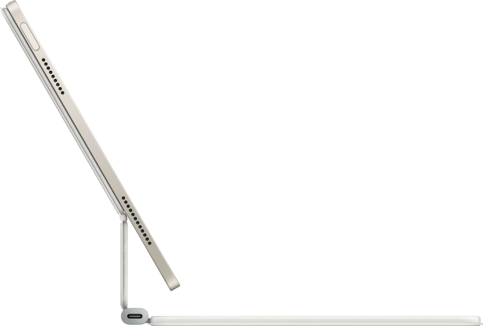 S tipkovnico združljiva z iPad Air 11-inch, Apple Magic, QWERTZ, nemška, s sledilno ploščico, bela