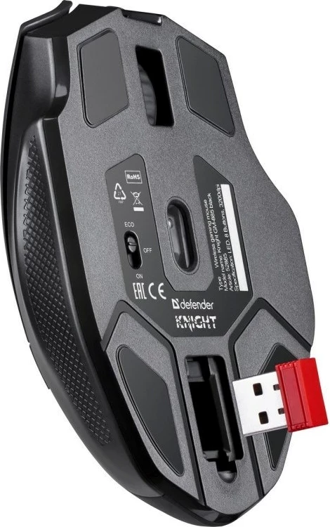 Brezžični miš Defender GM-885 Knight, 3200 DPI, črn