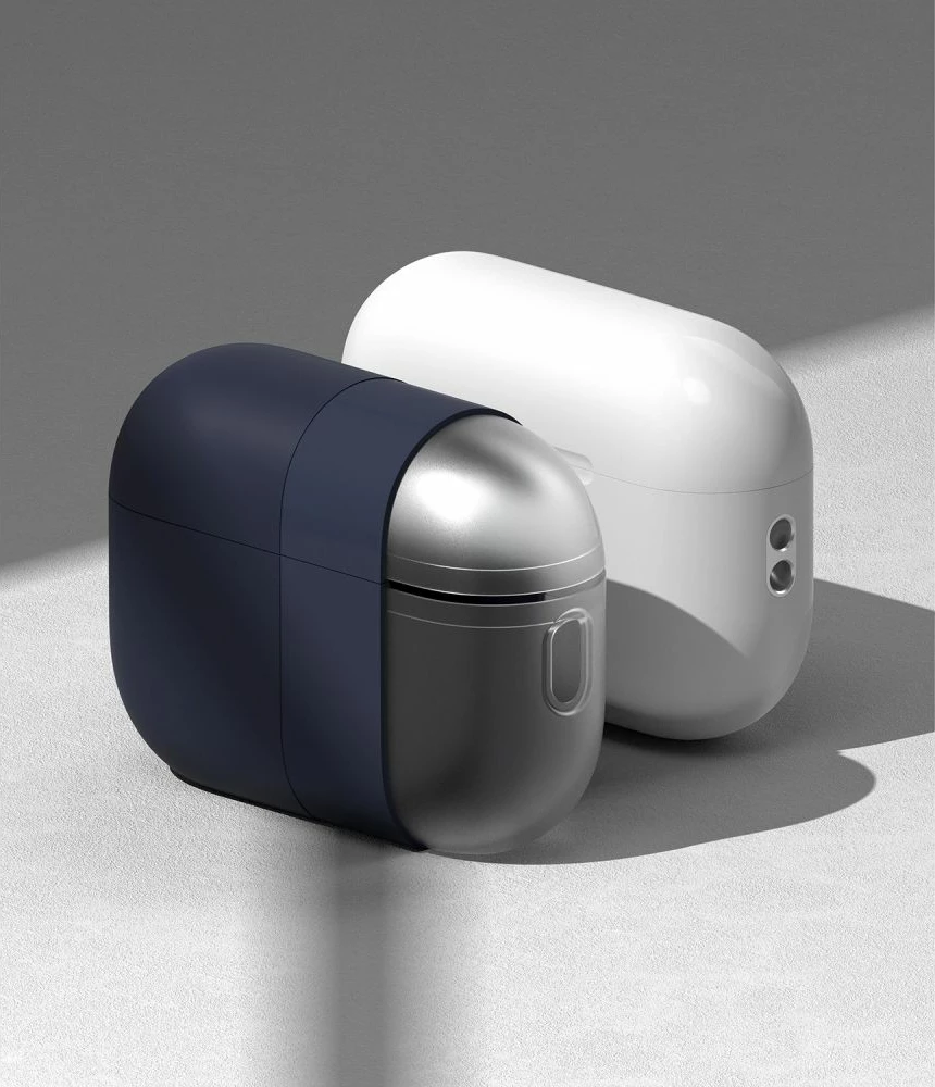 Ovitek za AirPods Pro/Pro 2 Ringke, silikonski, temno moder, z karabinom