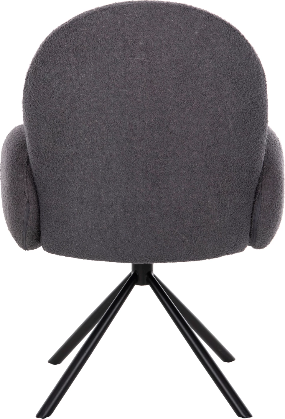 Vrtljiv naslanjač WINON FH9778.01 iz sivega tkanine TEDDY - črna kovinska osnova 65x67x92H cm