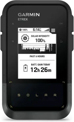 GPS prenosni z možnostjo sončnega polnjenja eTrex Solar, Garmin, črn