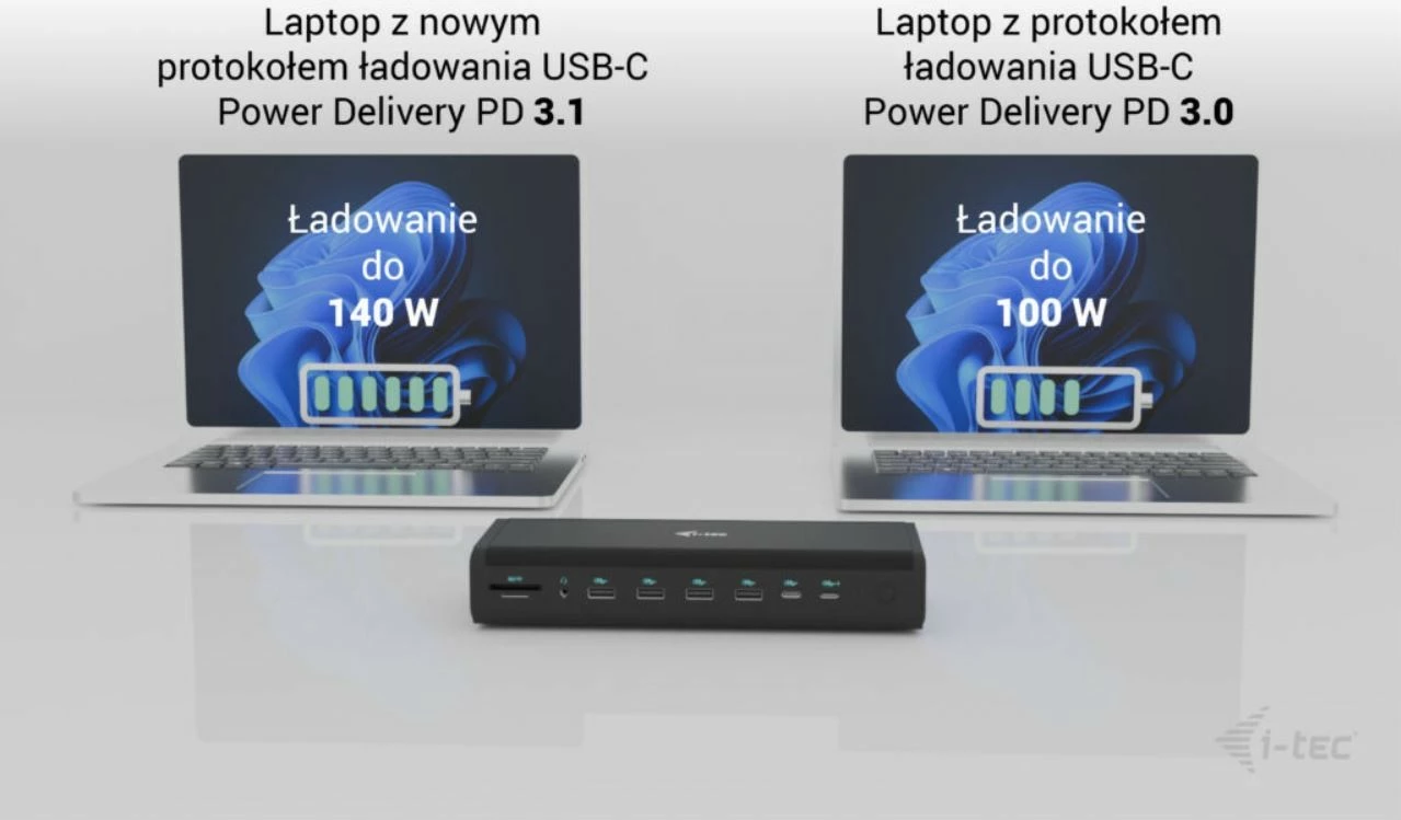 Universalen docking station i-tec CA6MONITORDOCKPD, 6x 4K/60Hz, 140W, črn