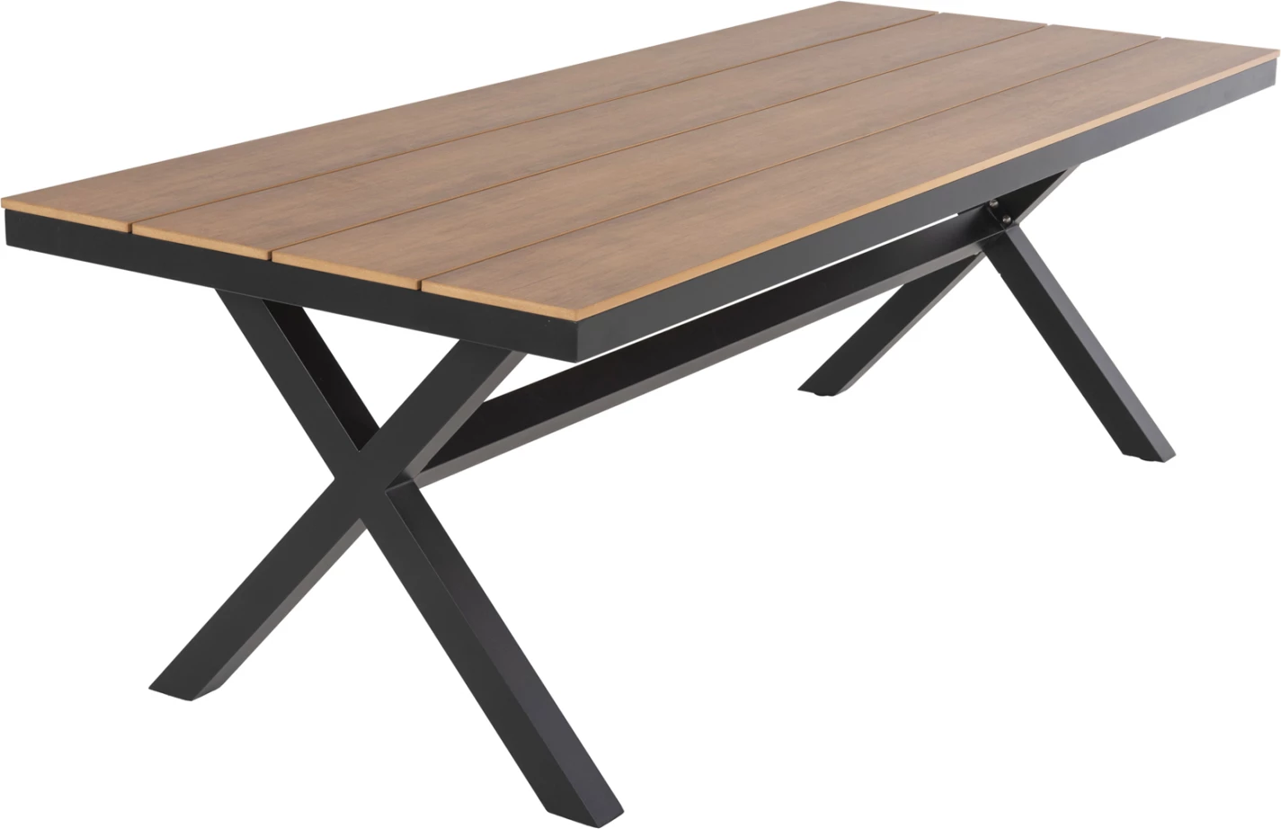 Aluminijasta pravokotna miza TAWNEE FH6039.01 antracit-poliles v naravni les 219,5x89,5x73cm