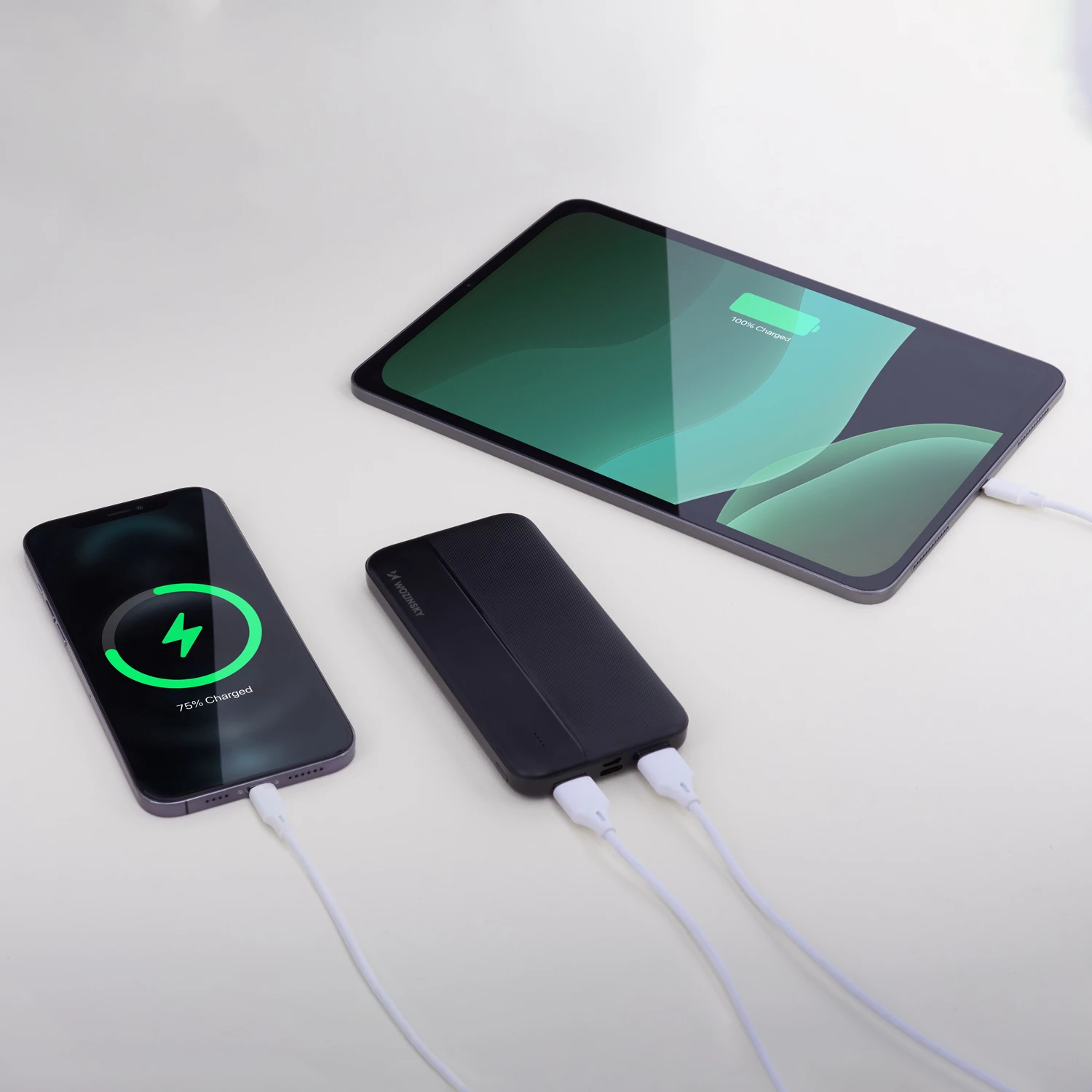 Powerbank 10000 mAh, 2x USB, črn Wozinsky WPBBK1