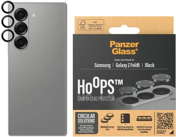 Zaščita kamere PanzerGlass Hoops za Samsung Galaxy Z Fold 6, črna