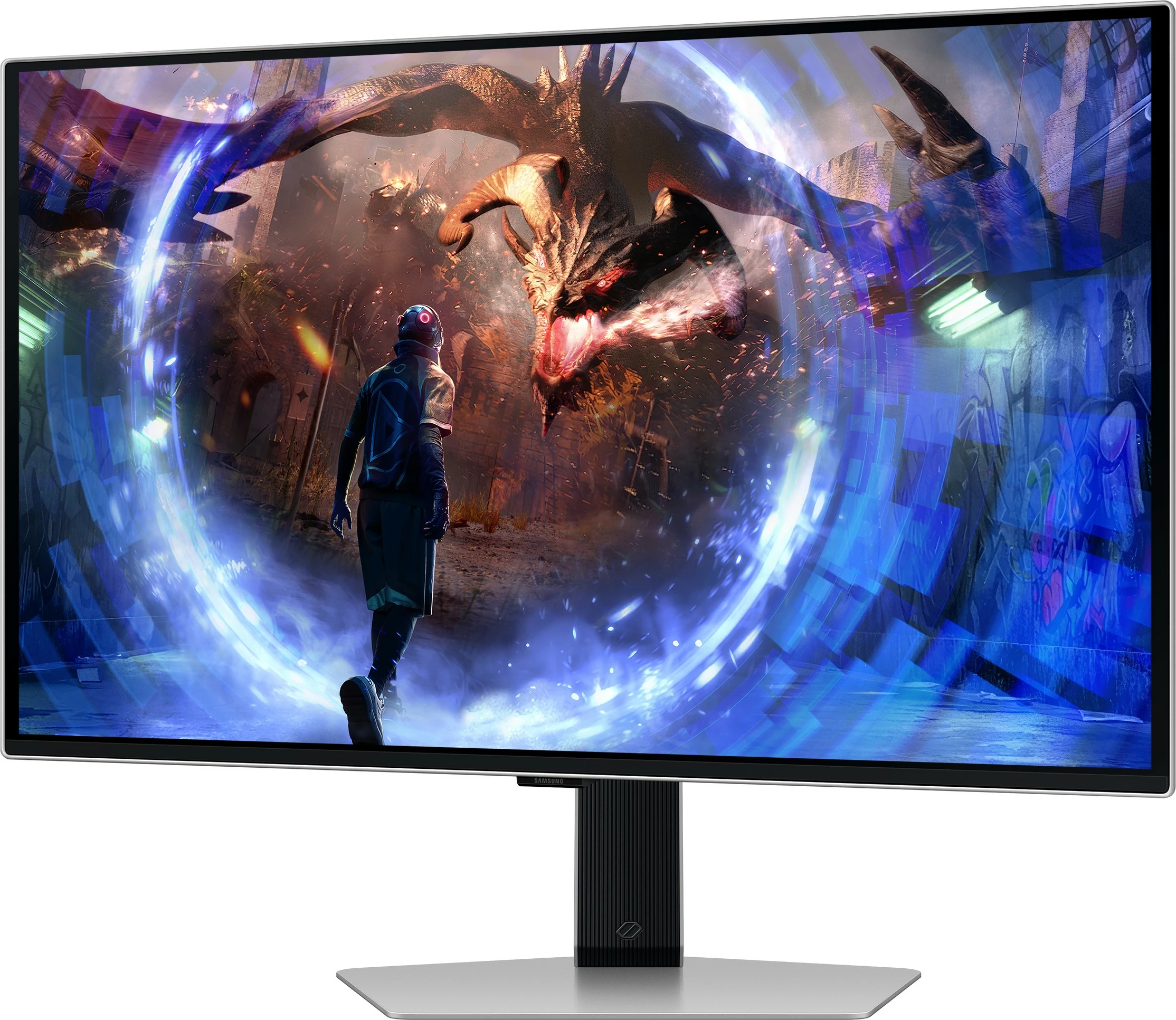 27" OLED Quad HD monitor, Samsung G60SD, srebrn
