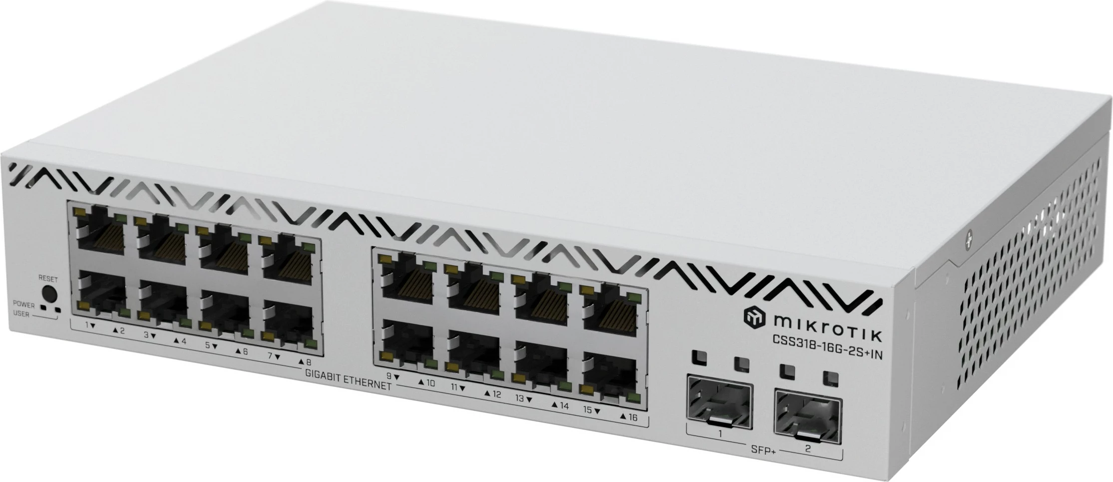 Stikalo MikroTik Cloud Smart Switch CSS318-16G-2S+IN, 16x Gigabit, 2x SFP+, belo