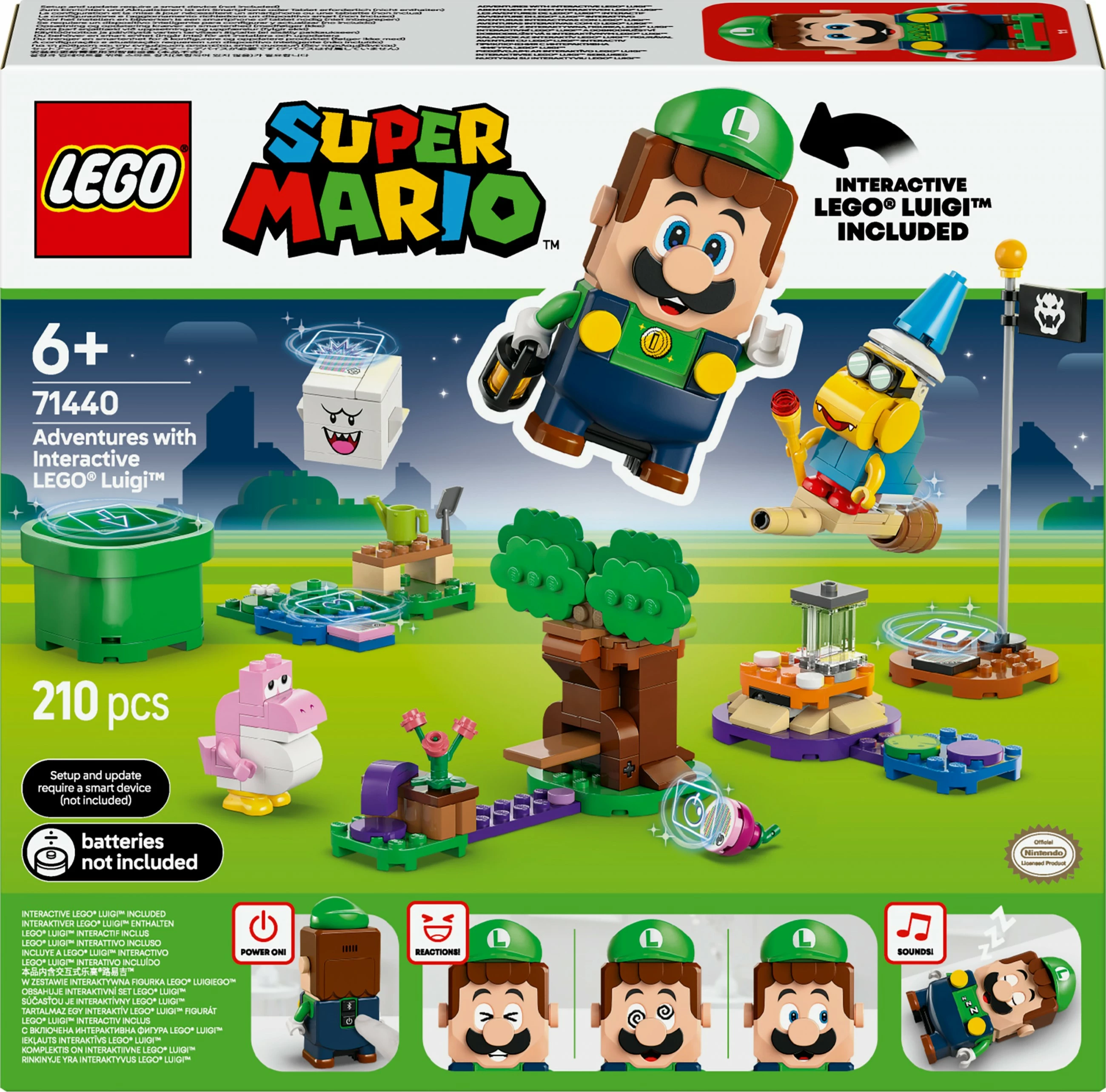 Set za gradnjo z interaktivnim Luigiem, LEGO Super Mario 71440, 210 delov, večbarven