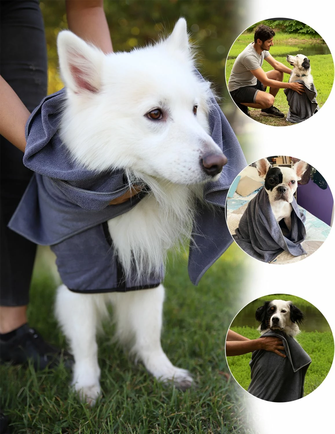 Brisača za pse, 60 x 90 cm, siva, Paws & Whiskers Mictow 60