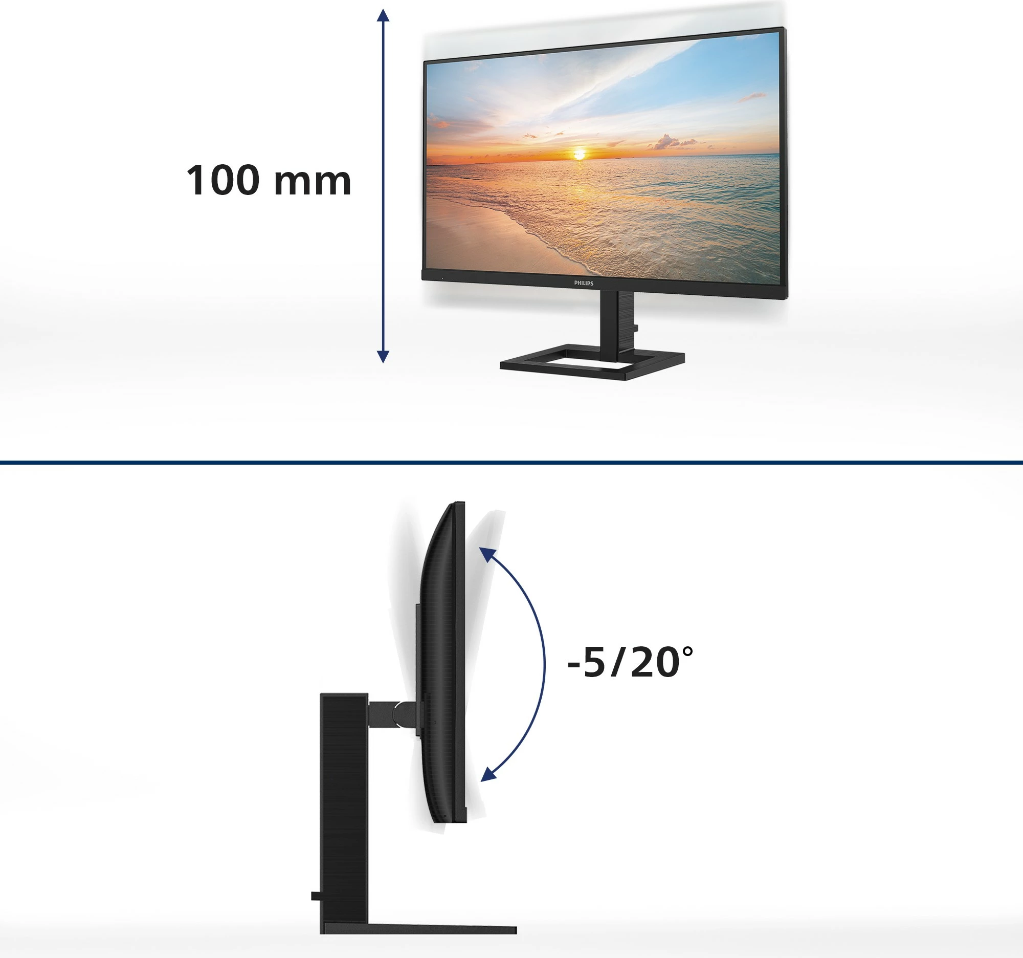 27" 4K Ultra HD LED monitor, Philips 27E1N1800AE/00, črn