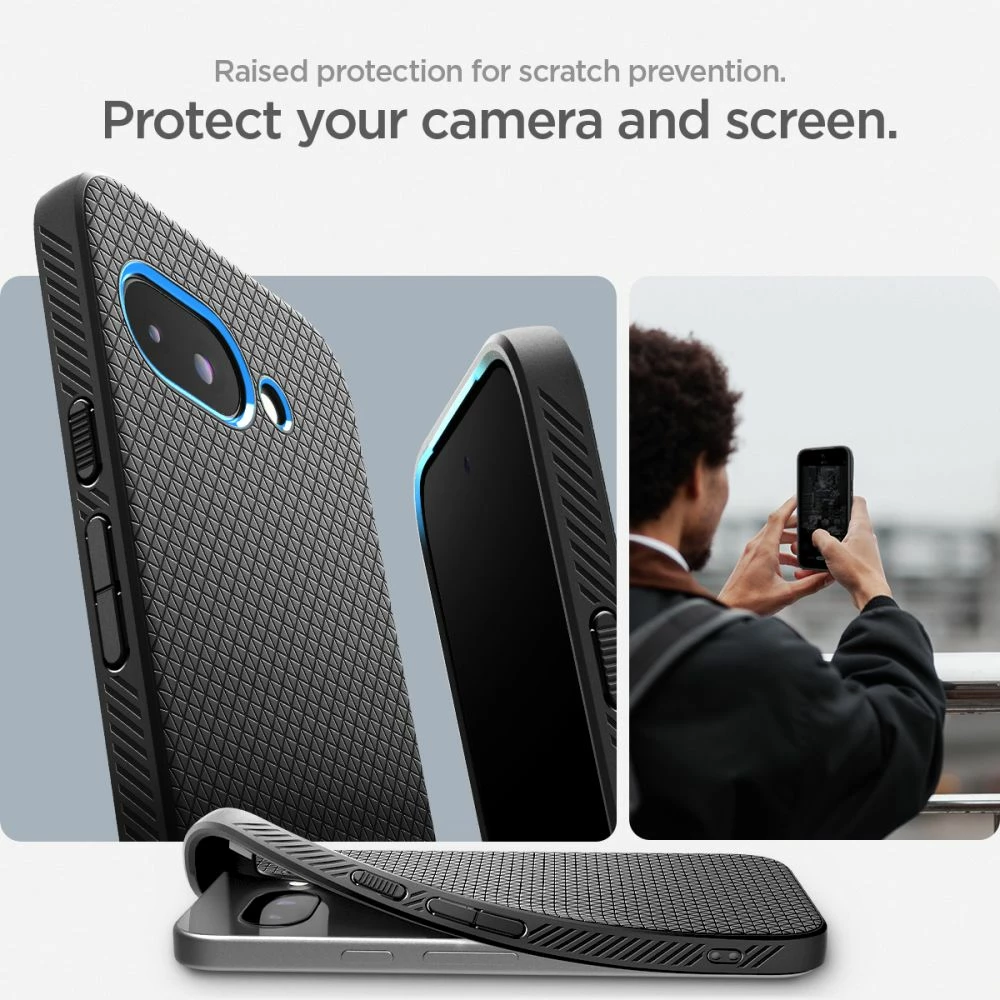 Ovitek za telefon Liquid Air Spigen za Google Pixel 9A, mat črn