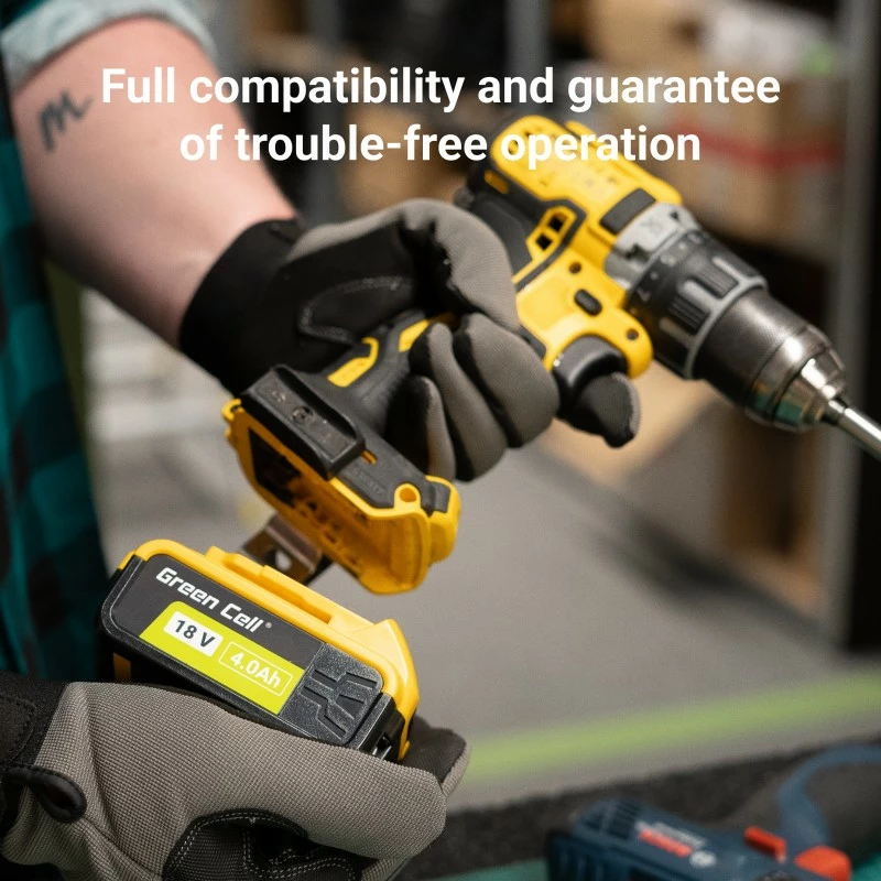 Baterija za električno orodje Green Cell PTDW18V9, 18V/54V 9Ah/3Ah Li‑Ion, z indikatorjem polnjenja