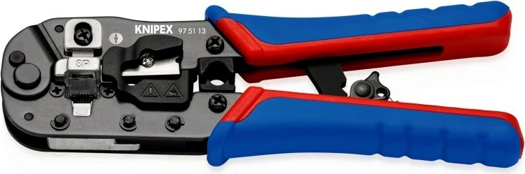 Orodje za krimpanje Knipex 97 51 13, za RJ45, črno/rdeče/modro