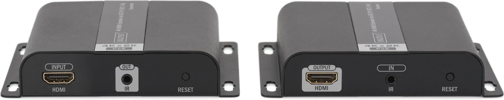 HDMI podaljševalec 4K, PoE, 120 m, komplet Digitus DS-55124, črn