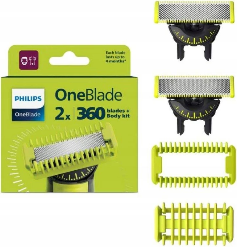 Zamenjalno rezilo za Philips OneBlade QP624/50, 2 kosa