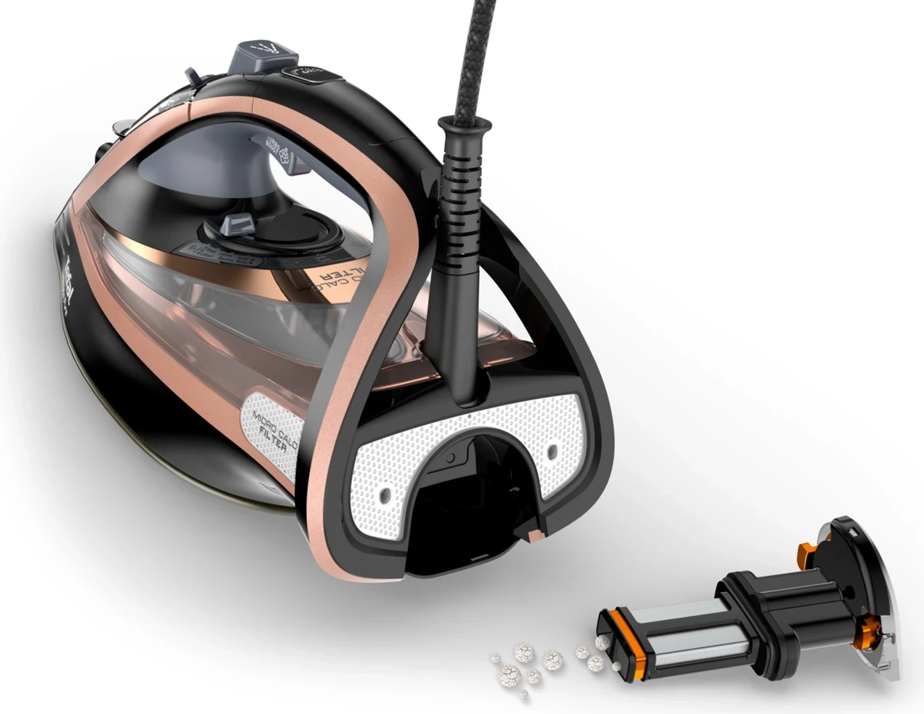 Paraheklanje z močno paro, Tefal Ultimate Pure FV9845, 3200 W, črno/bronasto