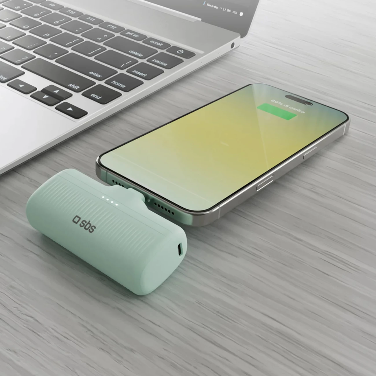 Powerbank EcoPower 5000 mAh, USB-C, 10W, SBS, zelen