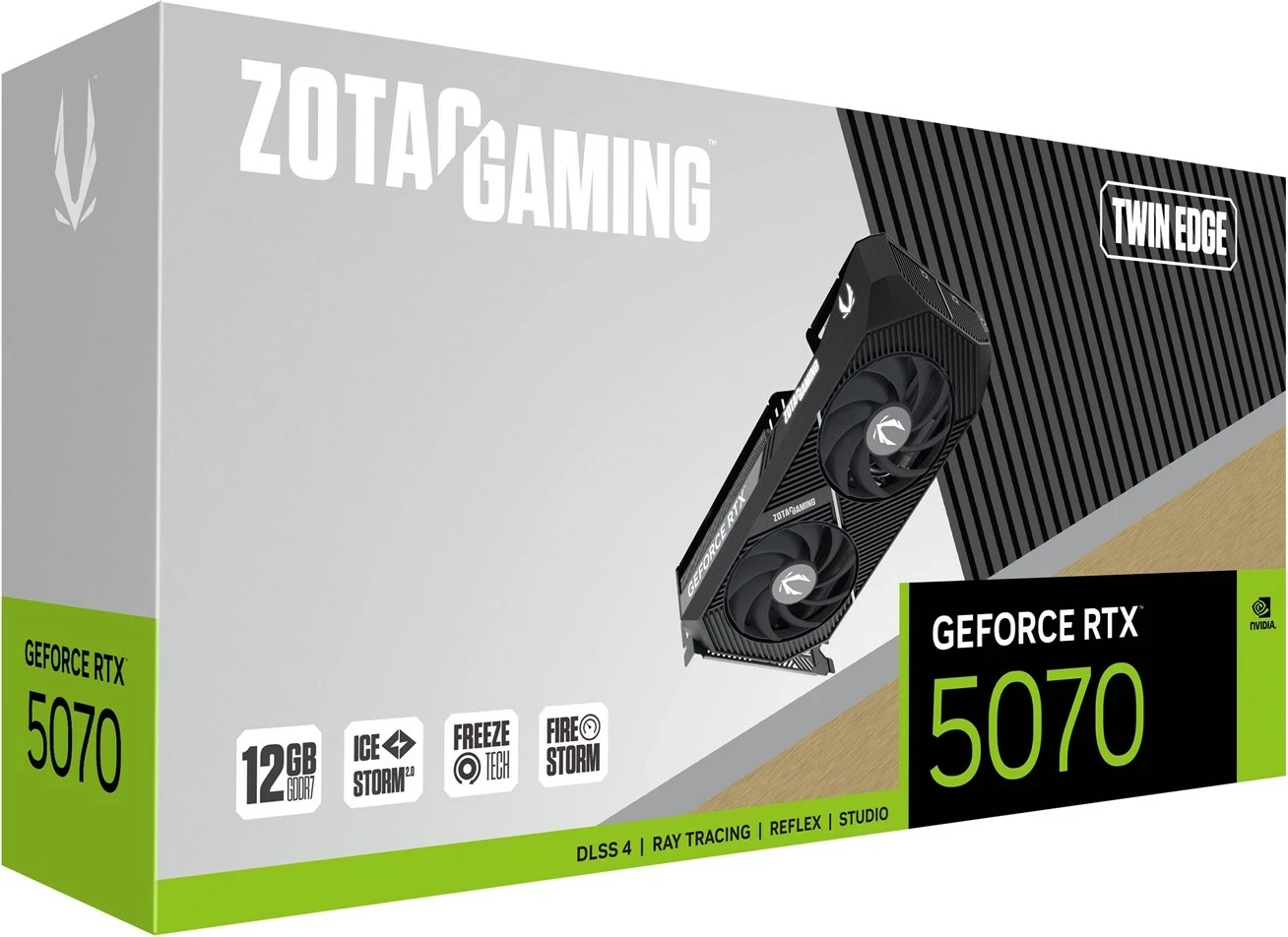 Grafična kartica ZOTAC GAMING GeForce RTX 5070 Twin Edge, 12 GB GDDR7, črna