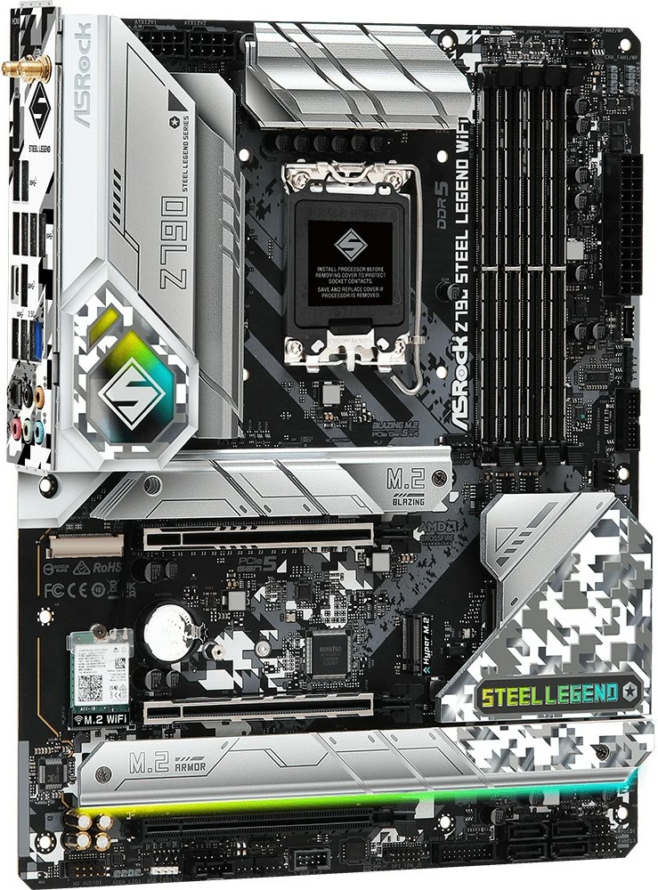 Pllakë amë ASRock Z790 Steel Legend WiFi, Intel, LGA 1700, DDR5-SDRAM, 128 GB, DIMM
