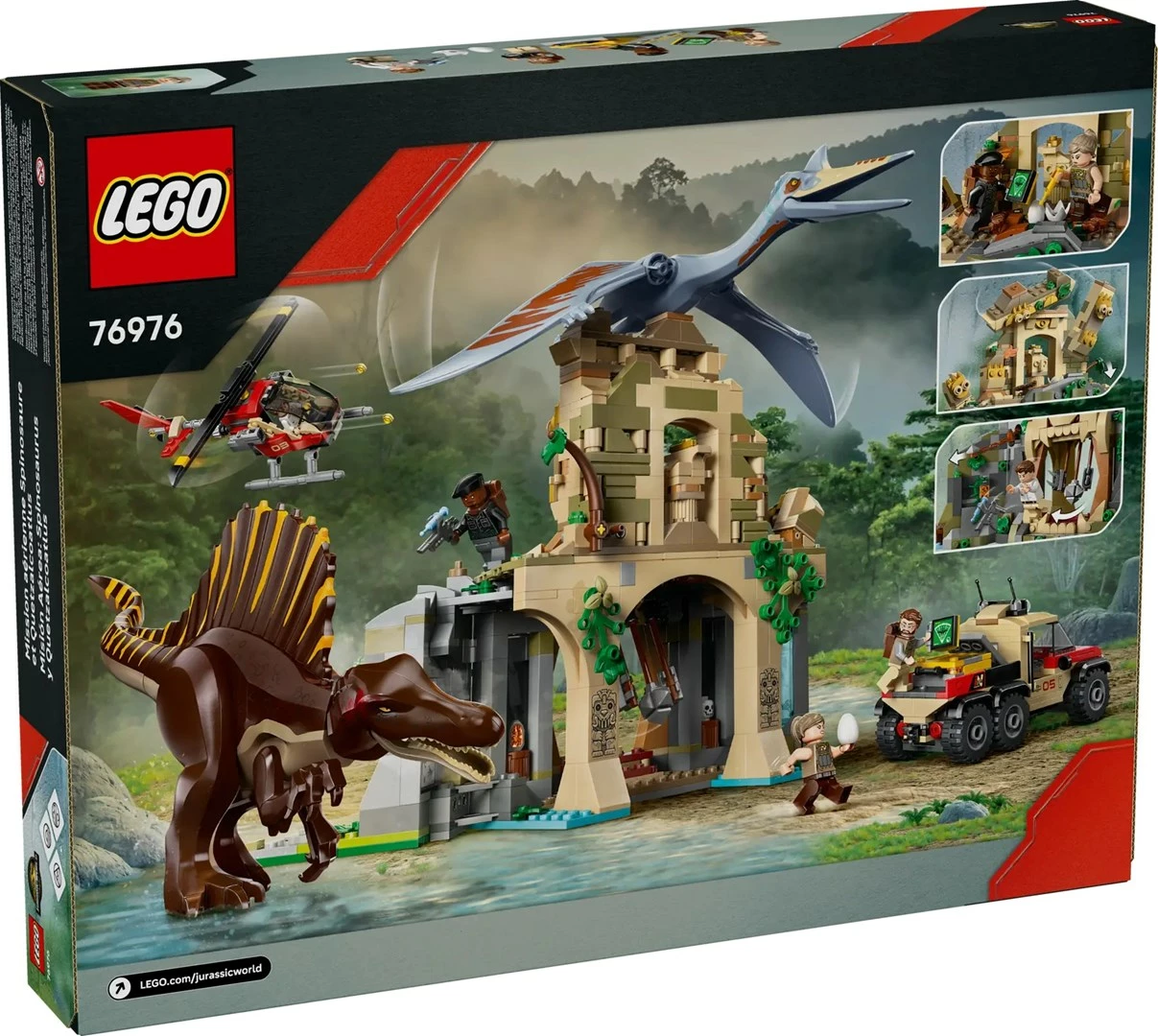 Set za gradnjo Jurasic World Spinosaurus & Quetzalcoatlus z letalsko misijo, LEGO 76976, 4 minifigure