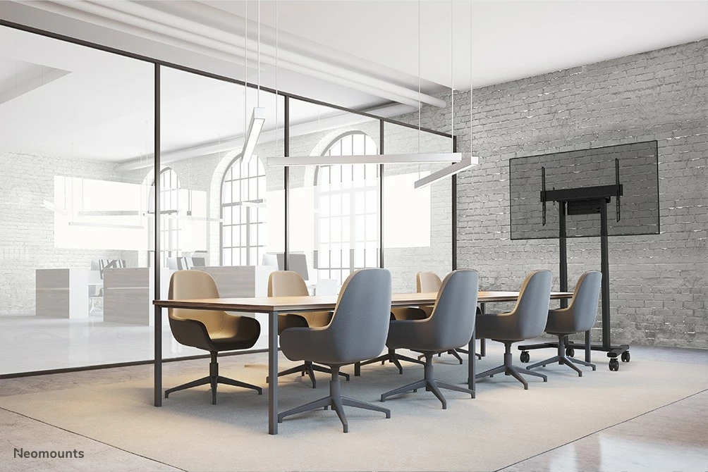 Motorni talni stojalo za zaslon Neomounts FL55-875BL1, 100", 110 kg, črno