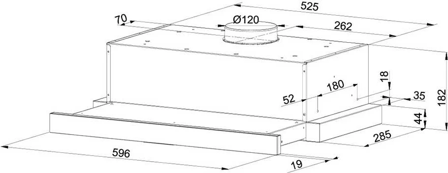 Stenska kuhinjska napeljava Maan, 315 m3/h, črna