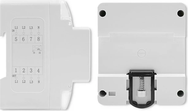 Trofazni merilnik energije Qoltec 50900, LCD, montaža na DIN letev, siv