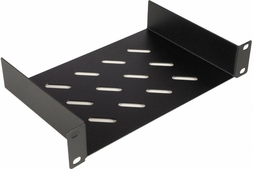 Fiksna polica za 19 inch rack, 1U, 150 mm, 100 kg, črna - Equip