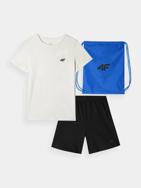 Športni komplet za otroke 4F, bel, črn, moder