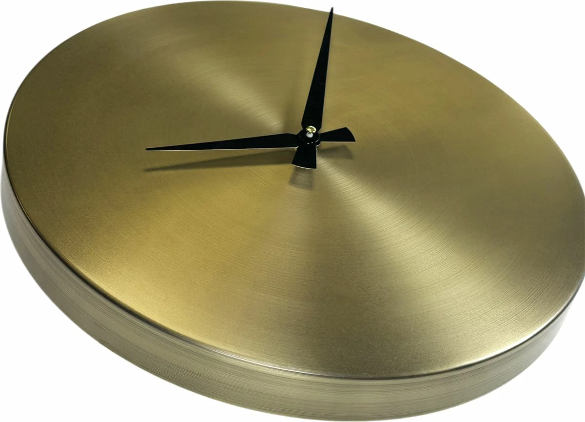 Dekorativna kovinska stenska ura Wallity, 35 cm, zlata, črna