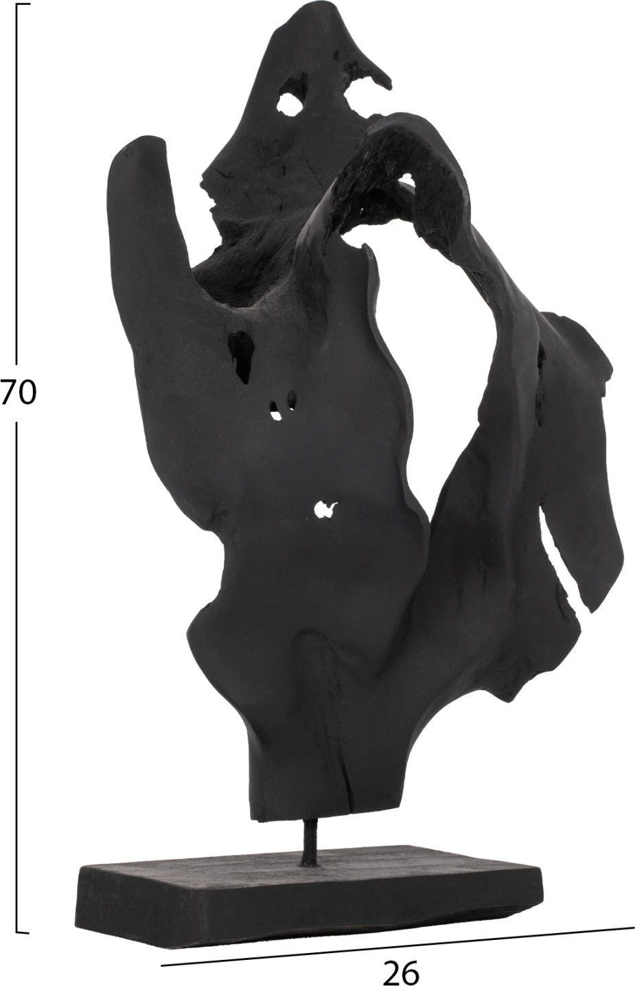 Namizna dekoracija iz masivnega tikovega lesa črne barve 26Χ16Χ70H