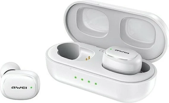 Brezžične slušalke TWS AWEI T13 Pro, Bluetooth 5.1, s polnilno postajo, bele