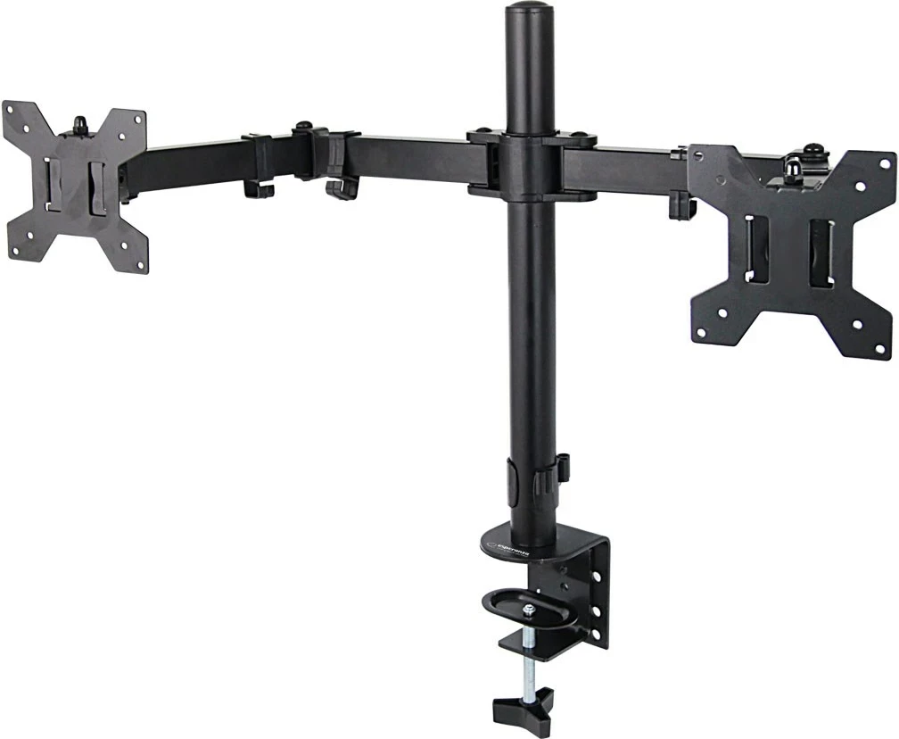 Držalo za dve monitorji Esperanza ERW018, 10–27'', do 8 kg, črno
