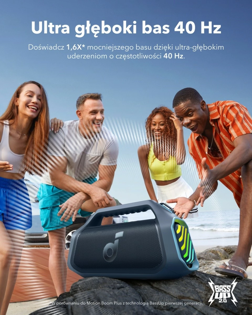 Prenosni Bluetooth zvočnik Soundcore Boom 2 Plus, 140 W, modra