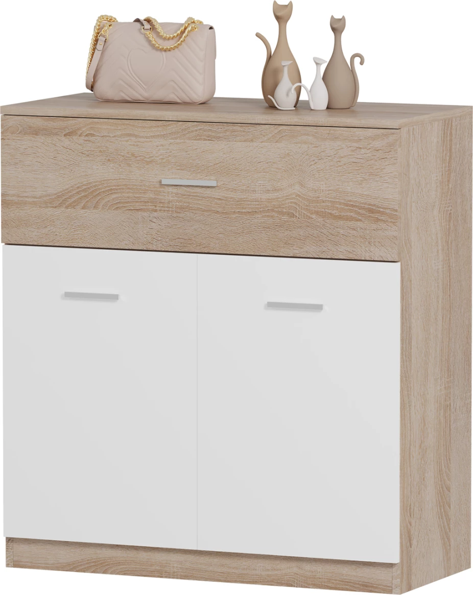 Omara za čevlje z predalom DIONNE FH4362 melamin v sonoma-beli 80x35x84H cm