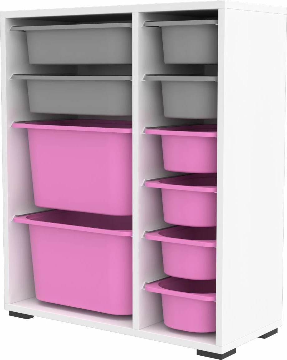 Večfunkcijska omara Hanah Home Zen 2D2K6U, bela, siva, rožnata