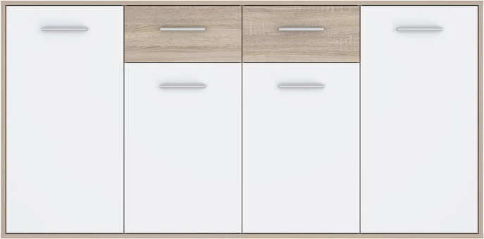 Bufet iz melamina, bel in sonoma, 162,3 x 34,2 x 81,7 cm